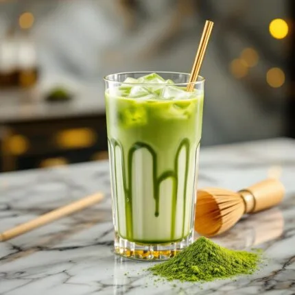 Iced matcha latte
