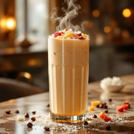 Sahlab with fruits
